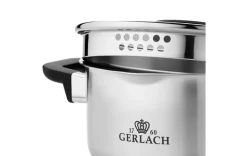 GERLACH AMBIENTE PLUS Komplet Garnki z pokrywkami 10 el + Patelnie Initial 20, 24, 28 cm + Patelnia naleśnikowa 26 cm / stal nierdzewna / indukcja