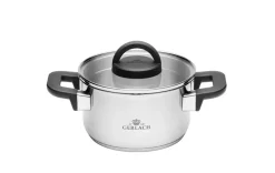 GERLACH AMBIENTE PLUS Komplet Garnki z pokrywkami 10 el - stal nierdzewna 18/10 + Patelnia Gerlach Ambiente ThermoCoat 20, 24, 28 cm + Patelnia naleśnikowa 26 cm