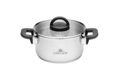 GERLACH AMBIENTE PLUS Komplet Garnki z pokrywkami 10 el - stal nierdzewna 18/10 + Patelnia Granitex 20, 24, 28 cm + Patelnia naleśnikowa 26 cm