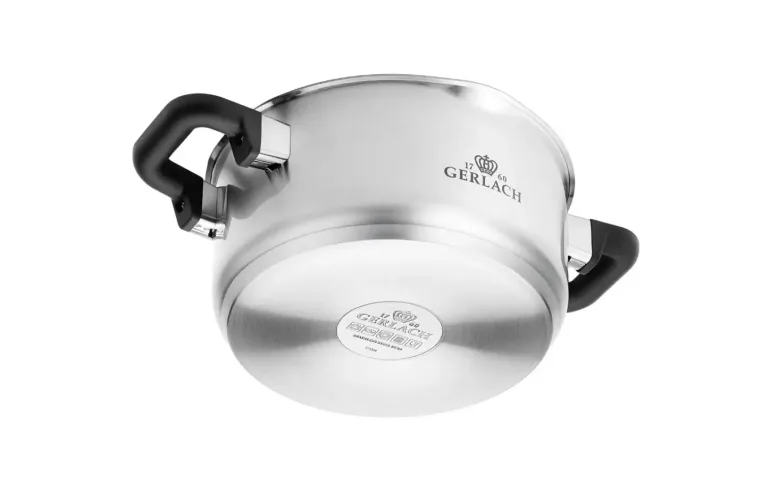 GERLACH AMBIENTE PLUS Komplet Garnki z pokrywkami 10 el - stal nierdzewna 18/10 + Patelnia Granitex 20, 24, 28 cm + Patelnia naleśnikowa 26 cm
