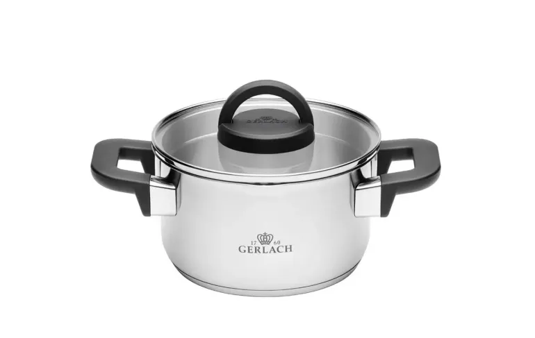 GERLACH AMBIENTE PLUS Komplet Garnki z pokrywkami 10 el - stal nierdzewna 18/10 + Patelnia Harmony Classic 20, 28 cm