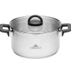 GERLACH AMBIENTE PLUS Komplet Garnki z pokrywkami 10 el - stal nierdzewna 18/10 + Patelnia Gerlach Ambiente ThermoCoat 20, 28 cm