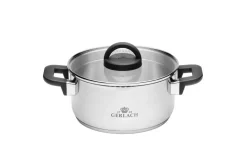 GERLACH AMBIENTE PLUS Komplet Garnki z pokrywkami 10 el - stal nierdzewna 18/10 + Patelnia Gerlach Ambiente ThermoCoat 20, 24, 28 cm
