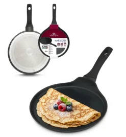 GERLACH AMBIENTE PLUS Komplet Garnki z pokrywkami 10 el - stal nierdzewna 18/10 + Patelnia Harmony Classic 20, 24, 28 cm + Patelnia naleśnikowa Harmony Classic 26 cm + Brytfanna Granitex