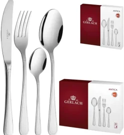 Gerlach Antica Sztućce Komplet 92 el (68P+24P) w pudełku / 18 osób / połysk