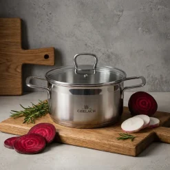 GERLACH BRAVA GARNEK 2,5 L Z POKRYWKĄ 20 cm / stal nierdzewna