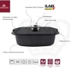 GERLACH BRAVA Komplet Garnki z pokrywkami 8 el + garnek 7 l + 10 l + Brytfanna Granitex