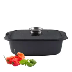 GERLACH BRAVA Komplet Garnki z pokrywkami 8 el + garnek 7 l + 10 l + Brytfanna Granitex