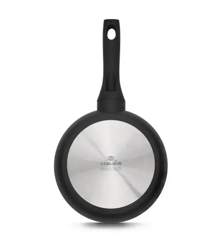 GERLACH BRAVA Komplet Garnki z pokrywkami 8 el + patelnie Gerlach Granitex 20, 24, 28 cm + patelnia naleśnikowa 26 cm+ Brytfanna 32 cm