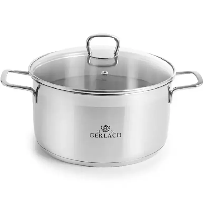 GERLACH BRAVA Komplet Garnki z pokrywkami 8 el / Stal nierdzewna / INDUKCJA