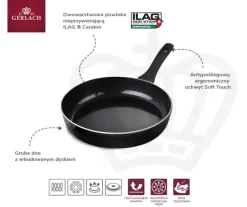 GERLACH BRAVA Komplet Garnki z pokrywkami 8 el + patelnie Gerlach Harmony Classic 20, 24, 28 cm