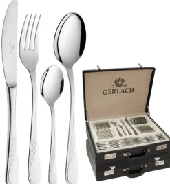 GERLACH CELESTIA Sztućce Komplet 136 el walizka / 24 osób / połysk