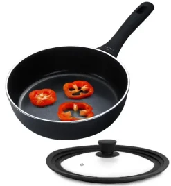 GERLACH CONTRAST PROCOAT Patelnia głęboka 24 cm z powłoką ceramiczną XERA DUR non-stick + pokrywka silikonowa