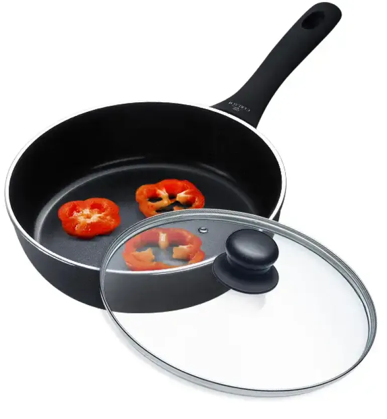 GERLACH CONTRAST PROCOAT Patelnia głęboka 28 cm z powłoką ceramiczną XERA DUR non-stick + pokrywka uniwersalna