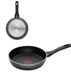 GERLACH CONTRAST THERMOCOAT Patelnia 24 cm + pokrywka uniwersalna 24 cm | wskaźnik temperatury | szwajcarska powłoka ILAG ULTIMATE | indukcja
