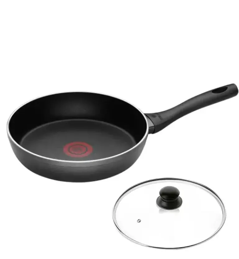 GERLACH CONTRAST THERMOCOAT Patelnia 24 cm + pokrywka uniwersalna 24 cm | wskaźnik temperatury | szwajcarska powłoka ILAG ULTIMATE | indukcja