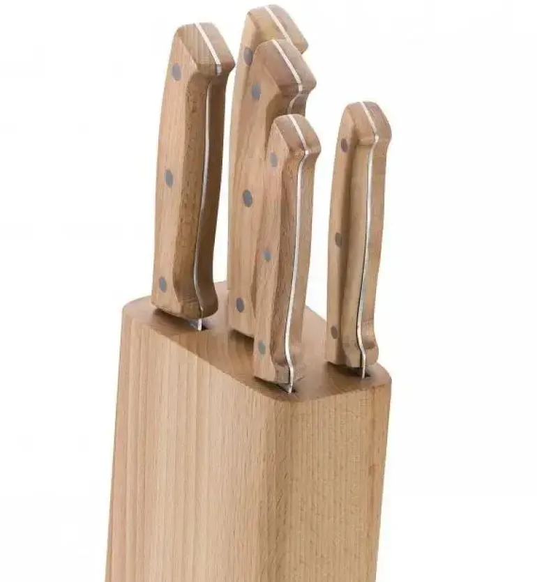 GERLACH COUNTRY Komplet 5 noży w bloku+ ostrzałka 3w1