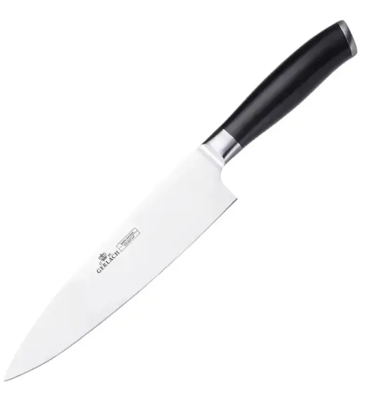 GERLACH DECO BLACK Komplet 5 noży w bloku + ostrzałka 3w1+ nożyce drewniane do drobiu