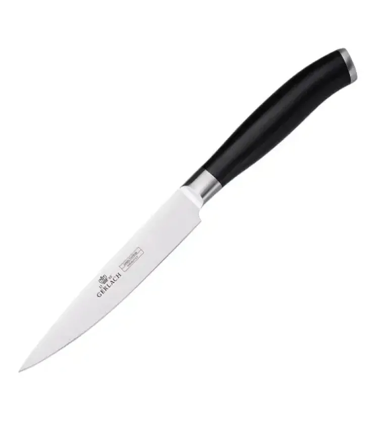 GERLACH DECO BLACK Komplet 5 noży w bloku + ostrzałka 2w1 + komplet desek dębowych