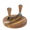 ​GERLACH DECO BLACK Komplet 5 noży w bloku + Natur Tasak do ziół z deską + Deska Natur 30 x 24 cm