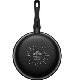 GERLACH FIRST Patelnia 28 cm + pokrywka uniwersalna szklana 28 cm | dwuwarstwowa powłoka ceramiczna
