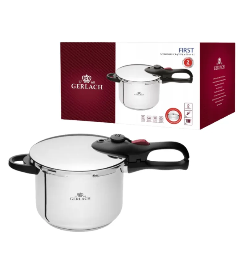 GERLACH FIRST Szybkowar 6 l z rączką Ø 22 cm / stal nierdzewna