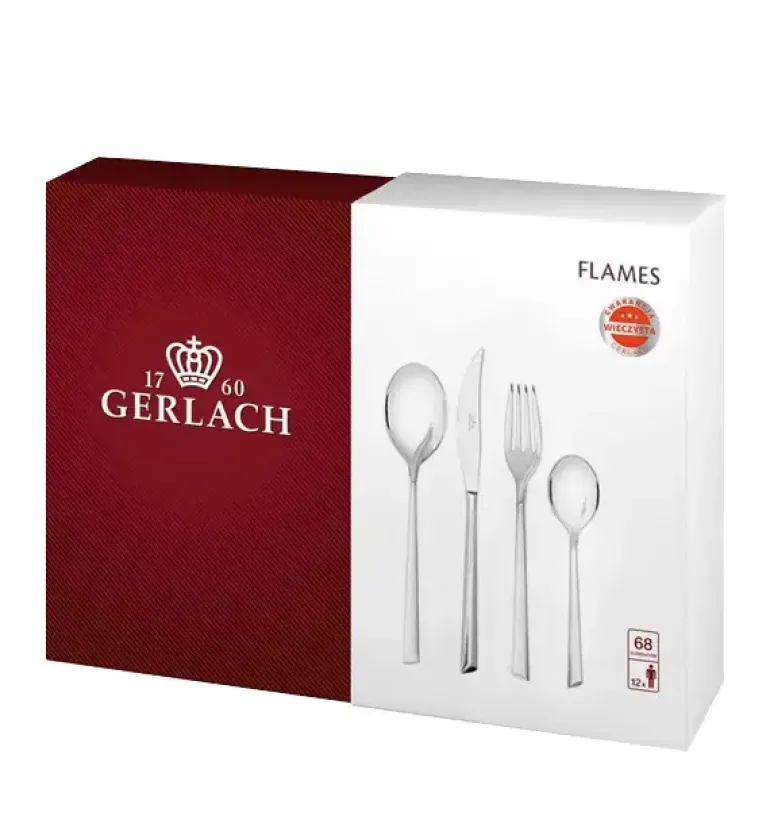 Gerlach Flames Sztućce Komplet 68 el pudełko / 12 osób / połysk