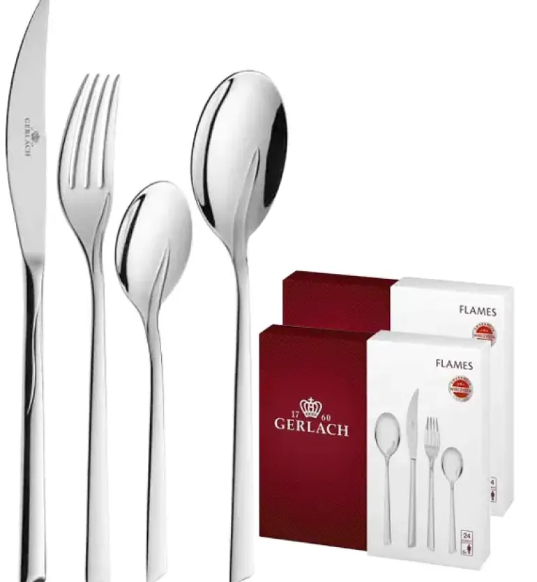 Gerlach Flames Sztućce Komplet 48 el (2x24) pudełko / 12 osób / połysk