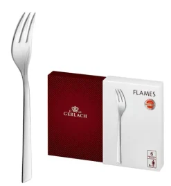 Gerlach Flames Sztućce Widelczyk do ciast 6 el pudełko / 6 osób / połysk