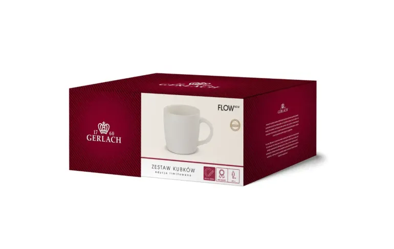 GERLACH FLOW Komplet kubków 350 ml 6 os 6 el / porcelana