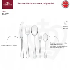 GERLACH FLOW Sztućce Komplet 120 el (2x60) pudełko / 24 osób / połysk