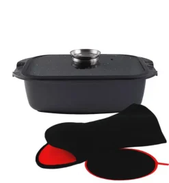 GERLACH GRANITEX Brytfanna 32 cm z pokrywką +rękawica z podkładką / powłoka ILAG Xera Dur / indukcja