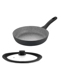 GERLACH GRANITEX GREY Patelnia z powłoką ceramiczną ILAG Xera Dur 2® 24 cm + pokrywka PSU / aluminium