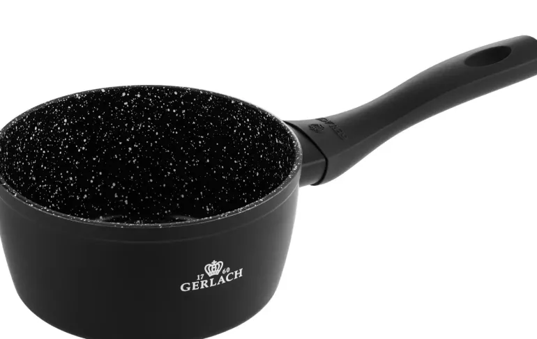 GERLACH GRANITEX Komplet 2 garnki + rondel + 3 patelnie + naleśnikowa / indukcja