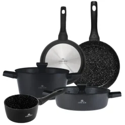 GERLACH GRANITEX Komplet 2 garnki + rondel + 2 patelnie 20, 28 cm / indukcja
