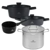 GERLACH GRANITEX Komplet 2 garnki z pokrywkami + rondel + garnek 7 L / indukcja