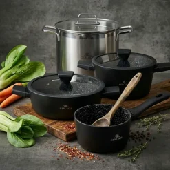 GERLACH GRANITEX Komplet 2 garnki z pokrywkami + rondel + garnek 7 L / indukcja