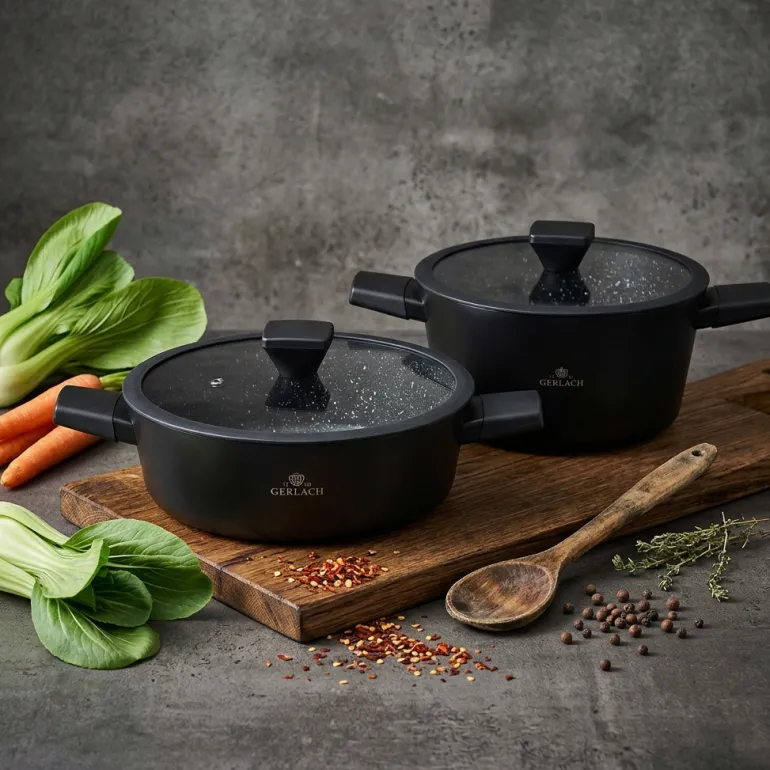 GERLACH GRANITEX Komplet garnki 24, 28 cm powłoka ILAG XERA DUR 2 / indukcja