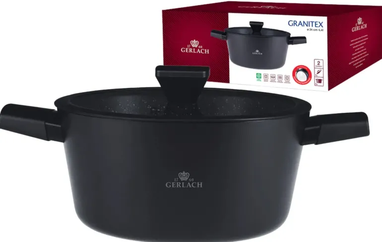 GERLACH GRANITEX Komplet garnki 24, 28 cm powłoka ILAG XERA DUR 2 / indukcja