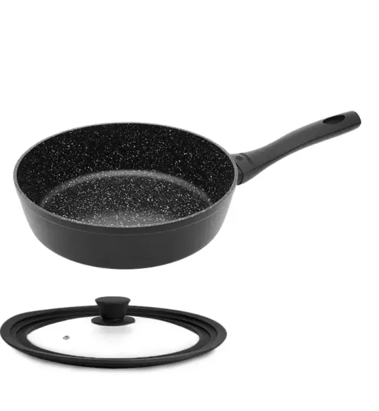 GERLACH GRANITEX Patelnia głęboka z powłoką ceramiczną ILAG Xera Dur 2® 28 cm + pokrywka / aluminium
