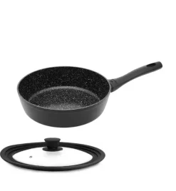 GERLACH GRANITEX Patelnia głęboka z powłoką ceramiczną ILAG Xera Dur 2® 24 cm + pokrywka / aluminium