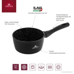 GERLACH GRANITEX Rondel 1,5 L 16 cm powłoka ILAG XERA DUR 2 / indukcja