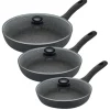GERLACH GRANITEX Zestaw patelni z powłoką ceramiczną ILAG XERA DUR 2, 20, 24, 28 cm z pokrywkami / 6 elementów / aluminium