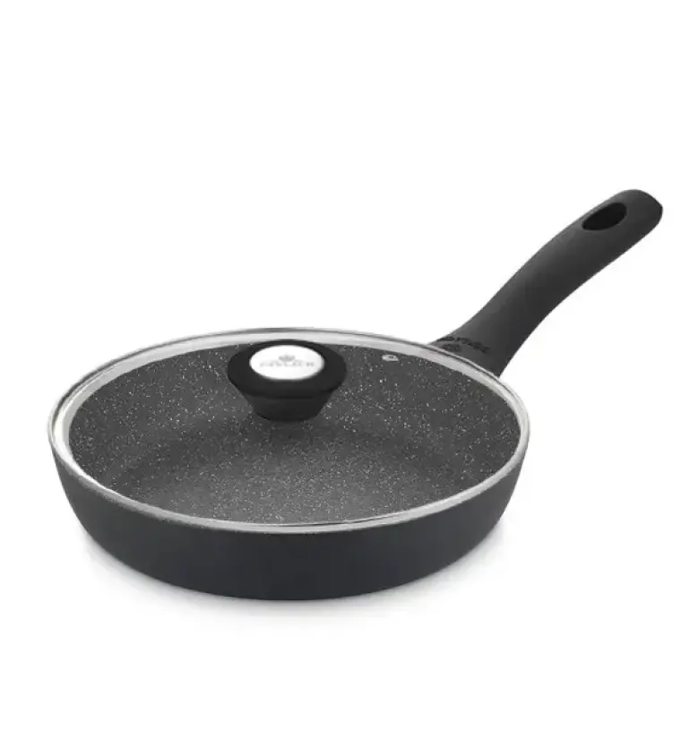 GERLACH GRANITEX Zestaw patelni z powłoką ceramiczną ILAG XERA DUR 2, 20, 24, 28 cm z pokrywkami / 6 elementów / aluminium