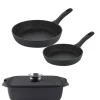 GERLACH GRANITEX Zestaw patelni z powłoką ceramiczną ILAG Granitec® 20, 28 cm + Brytfanna 32 cm z pokrywką / aluminium