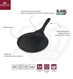 GERLACH HARMONY CLASSIC Patelnia naleśnikowa Ø26 cm z powłoką ceramiczną ILAG / indukcja