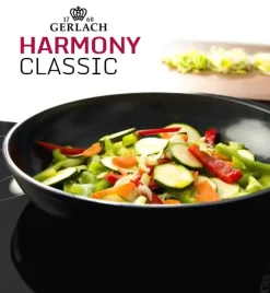 GERLACH HARMONY CLASSIC Zestaw patelni z powłoką ceramiczną ILAG 20, 28 cm z pokrywkami / 4 elementy