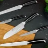 GERLACH LOFT Komplet 5 noży w bloku + ostrzałka 3w1 + deska dębowa