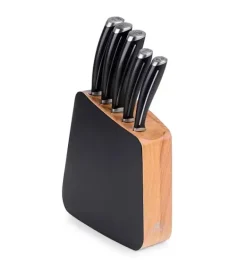 GERLACH LOFT Komplet 5 noży w bloku + ostrzałka 3w1 uni czerwona