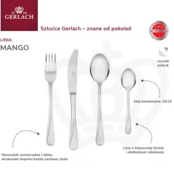Gerlach Mango Sztućce Komplet 72 el (3x24) pudełko / 18 osób / połysk